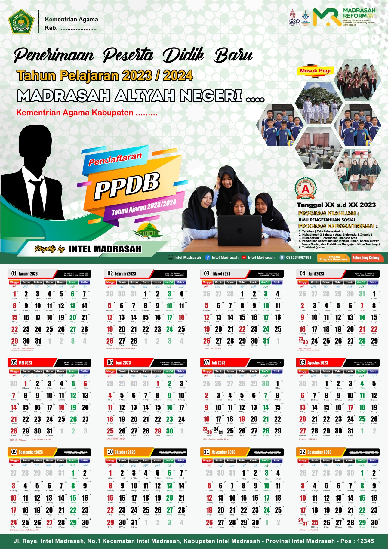 Download Kalender Lengkap Masehi Hijriah Dan Jawa Format Cdr Dan Pdf Tema Ppdb